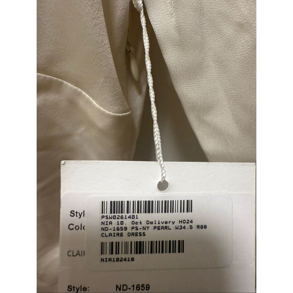 NIA Claire Asymmetrical off-shoulder neckline Slip Midi Dress size S NWT$118 - Picture 7 of 7